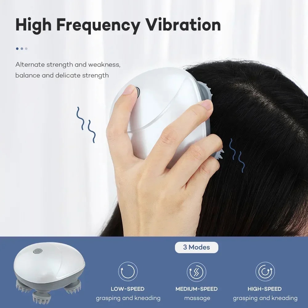 Red Light Therapy Electric Scalp Massager for Hair Growth & Stress Relief