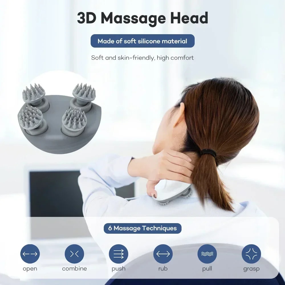 Red Light Therapy Electric Scalp Massager for Hair Growth & Stress Relief