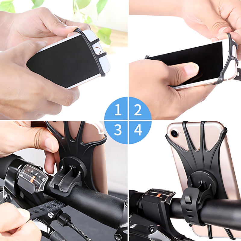 Shockproof Silicone Bike Phone Holder Universal Handlebar Mount