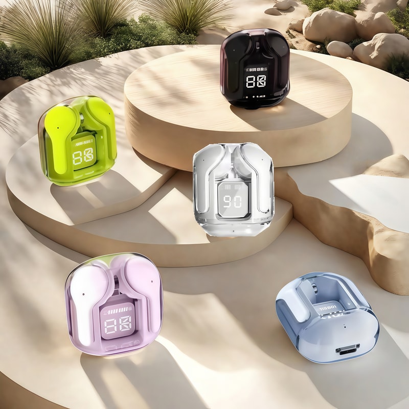 Mini Wireless Bluetooth Earbuds with LED Power Display & HiFi Stereo Sound Headphones