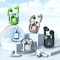 Mini Wireless Bluetooth Earbuds with LED Power Display & HiFi Stereo Sound Headphones
