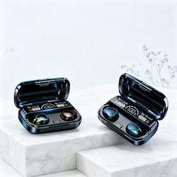 tws bluetooth headset with smart led display & hifi stereo