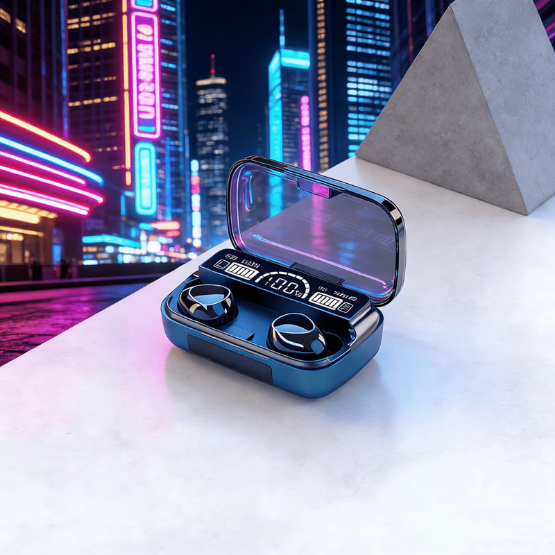 Wireless Earbuds with LED Power Display and Waterproof HiFi Stereo Sound
