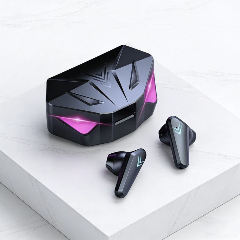 QuantumPulse Ultra Low Latency TWS Gaming Earbuds with Stereo Sound and Noise Cancelling Mic