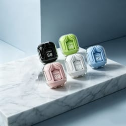 transparent tws wireless earbuds with digital display & enc stereo sound