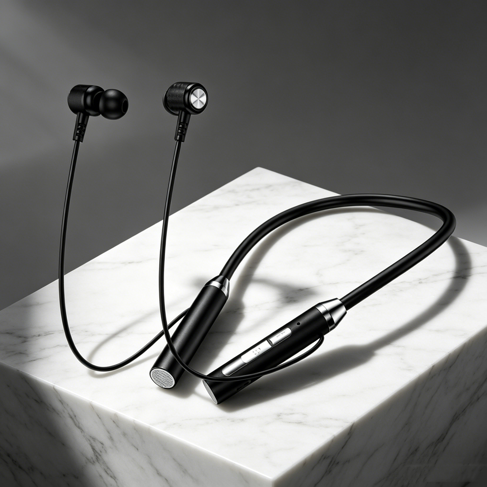 Premium Sports Bluetooth Neckband Headset with Microphone Long Playtime Wireless Bluetooth Headset