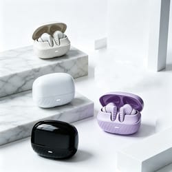 wireless earbuds with low latency audio and noise reduction mic