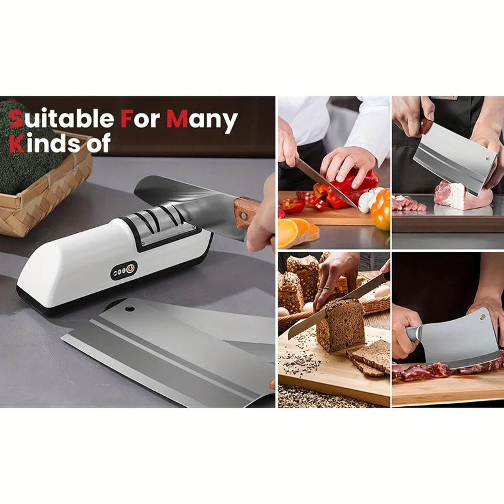 Premium Electric Knife Sharpener Automatic Stage Kitchen Knife Sharpener For Fast Professional Resu 1