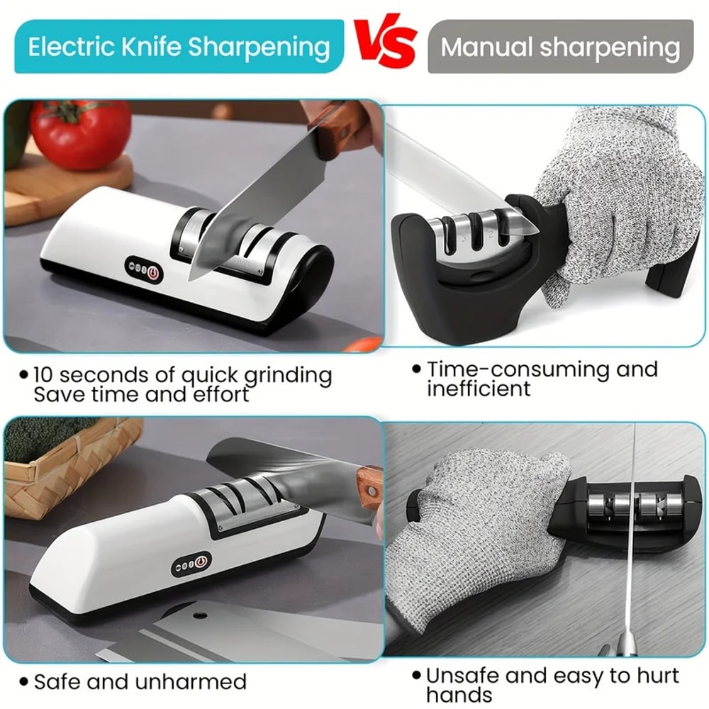 Premium Electric Knife Sharpener Automatic Stage Kitchen Knife Sharpener For Fast Professional Resu 4