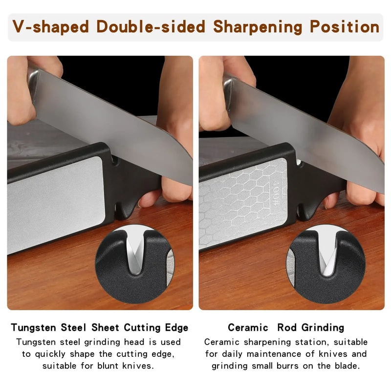 Premium Kitchen Diamond Whetstone Knife Sharpener Double Sided Knife Sharpening Stone For Ceramic 2
