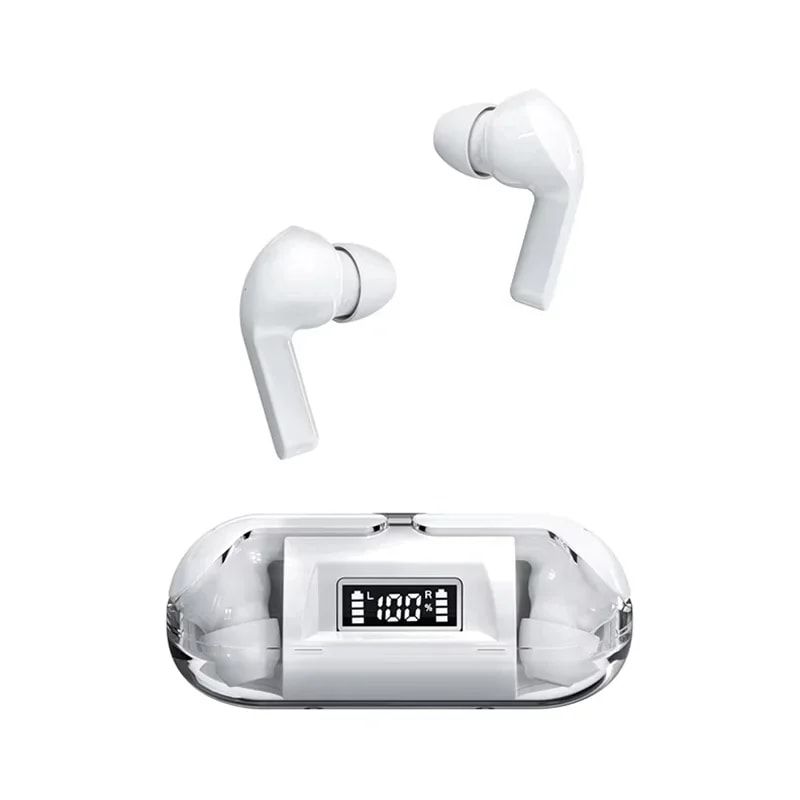 Smart Display Wireless Earbuds with Mic Bluetooth TWS Headphones for Sport