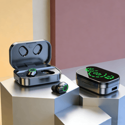 wireless bluetooth earbuds with mic and led charging case