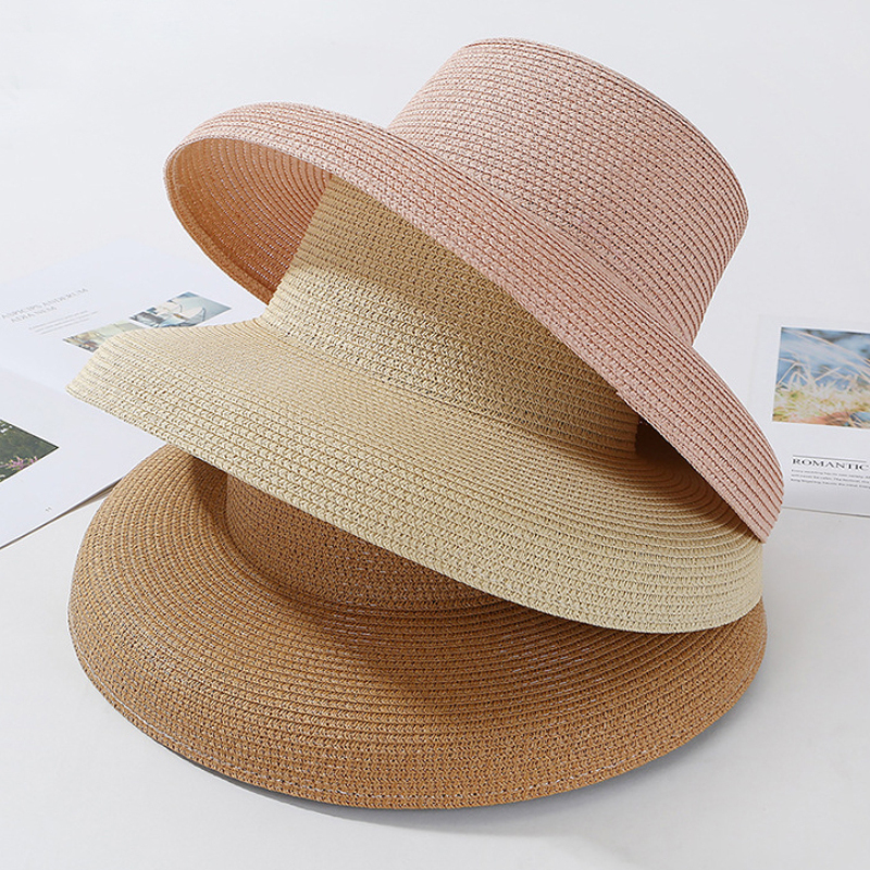 Elegant Wide Brim Straw Sun Hat Packable Beach Panama Hat For Women 2