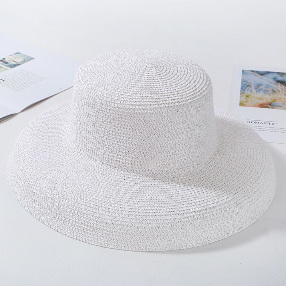 Elegant Wide Brim Straw Sun Hat Packable Beach Panama Hat For Women 7