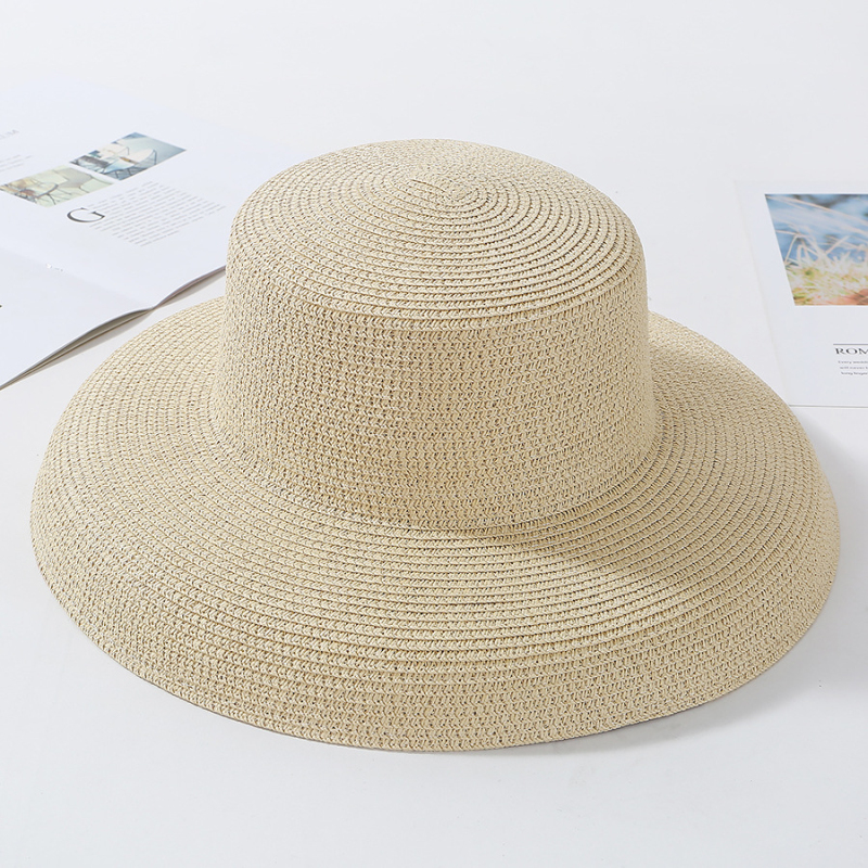 Elegant Wide Brim Straw Sun Hat Packable Beach Panama Hat For Women 8