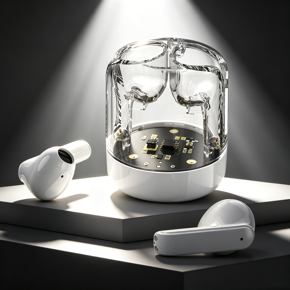 Wireless Sports Earbuds with Smart Noise Cancelling Headphones and RGB Light Effects