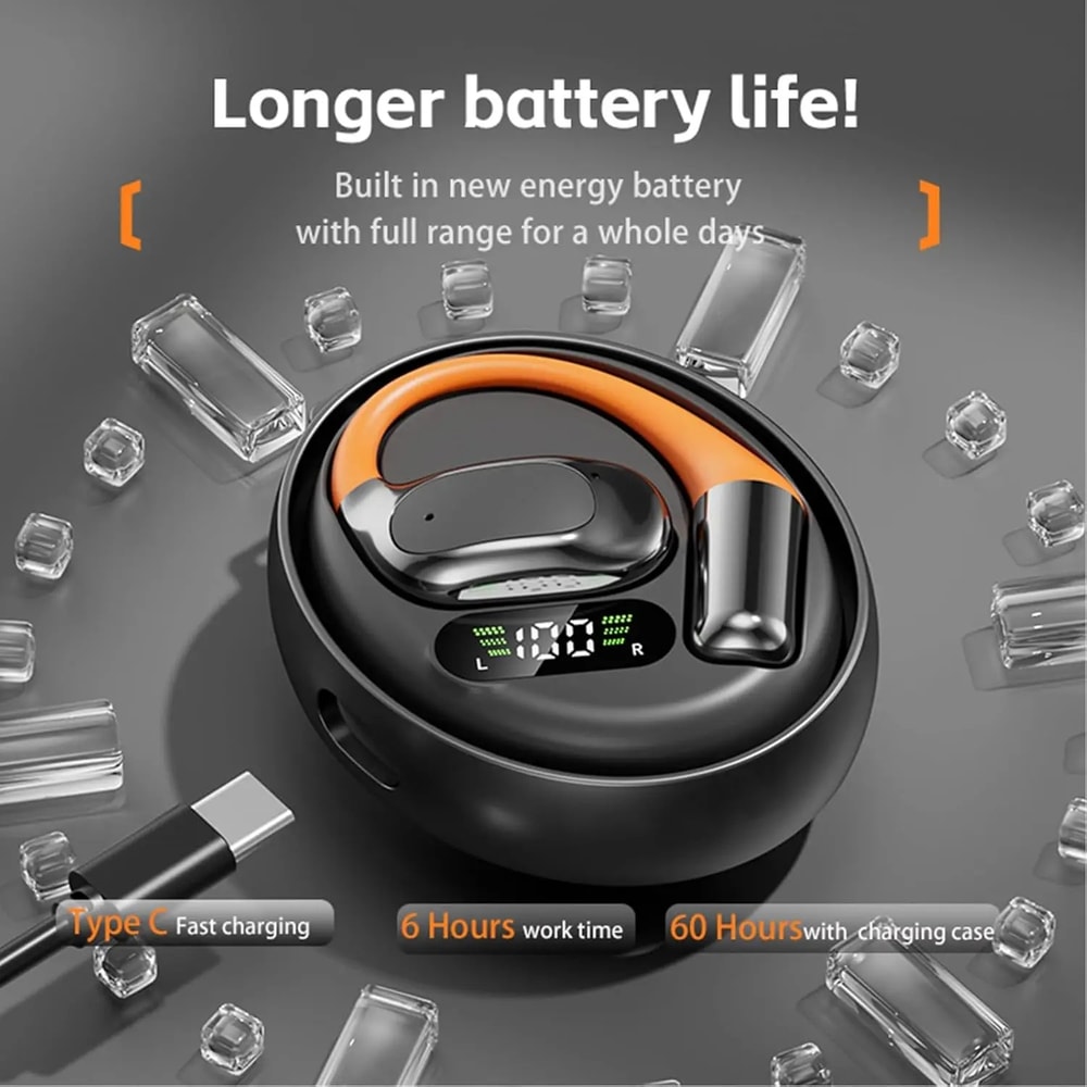 Clip On Wireless Earbuds Bluetooth Sport Earphones With Microphone 3