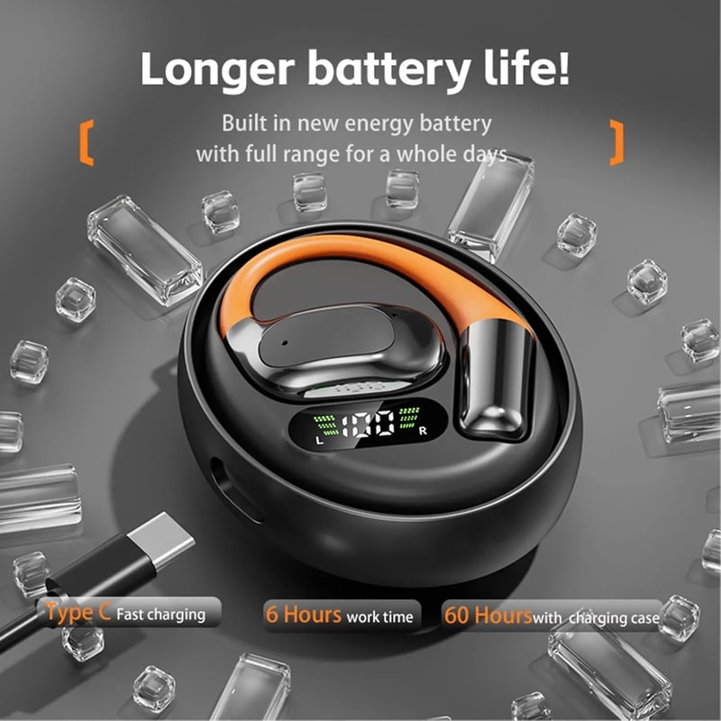 Clip On Wireless Earbuds Bluetooth Sport Earphones With Microphone 3