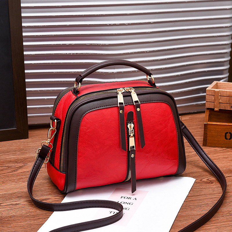 Vintage PU Leather Crossbody Top Handle Bag For Women Compact Everyday Shoulder Handbag 5