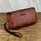 Premium Mens Business Large Capacity Clutch Bag Wallet Double Compartment Long Zipper Wallet 5