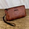 Premium Mens Business Large Capacity Clutch Bag Wallet Double Compartment Long Zipper Wallet 5