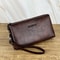 Premium Mens Business Large Capacity Clutch Bag Wallet Double Compartment Long Zipper Wallet 6