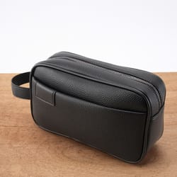 mens pu leather wristlet clutch bag with zipper organizer