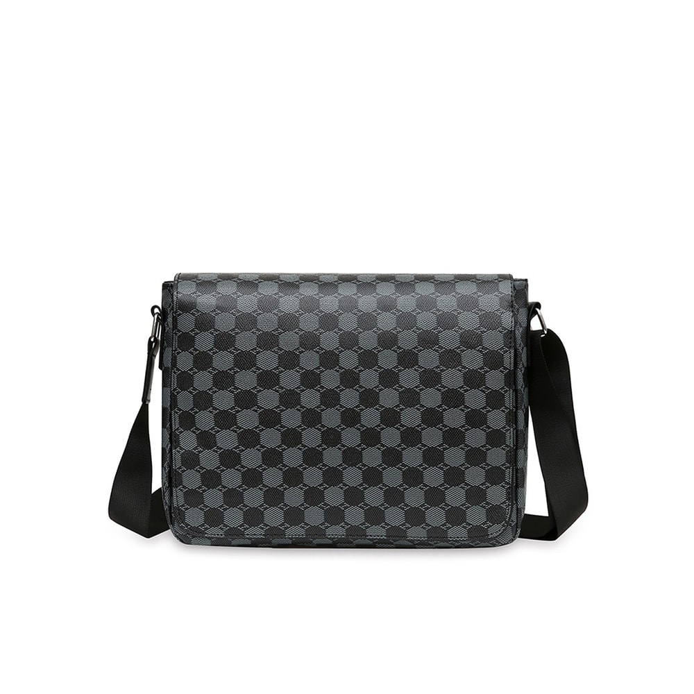 Mens Plaid Crossbody Bag Large Capacity Business Shoulder Briefcase 5