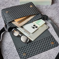premium mens crocodile embossed anti theft sling bag with tablet & phone pocket