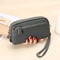 Premium Womens Genuine Leather Wallet Double Zip Clutch Purse Phone Wristlet 9