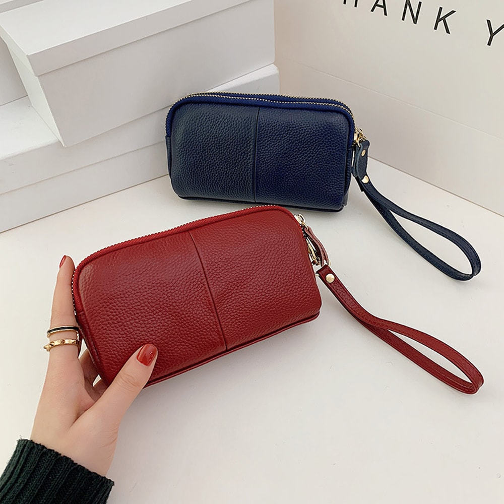 Genuine Leather Wristlet Wallet For Women With Phone Pocket 2