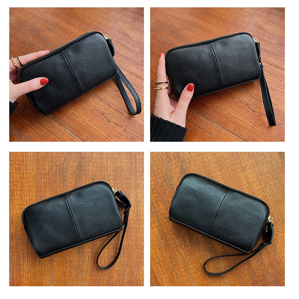 Genuine Leather Wristlet Wallet For Women With Phone Pocket 4