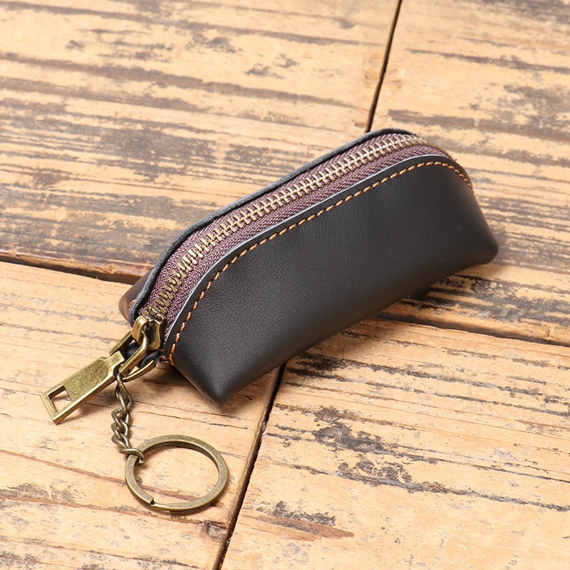 Vintage Leather Coin Purse Zipper Wallet Credit Card Holder Key Organizer 6