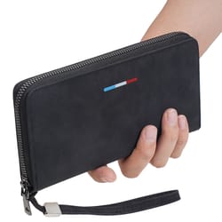 premium mens long wallet with zipper large capacity wallet & multi card organizer