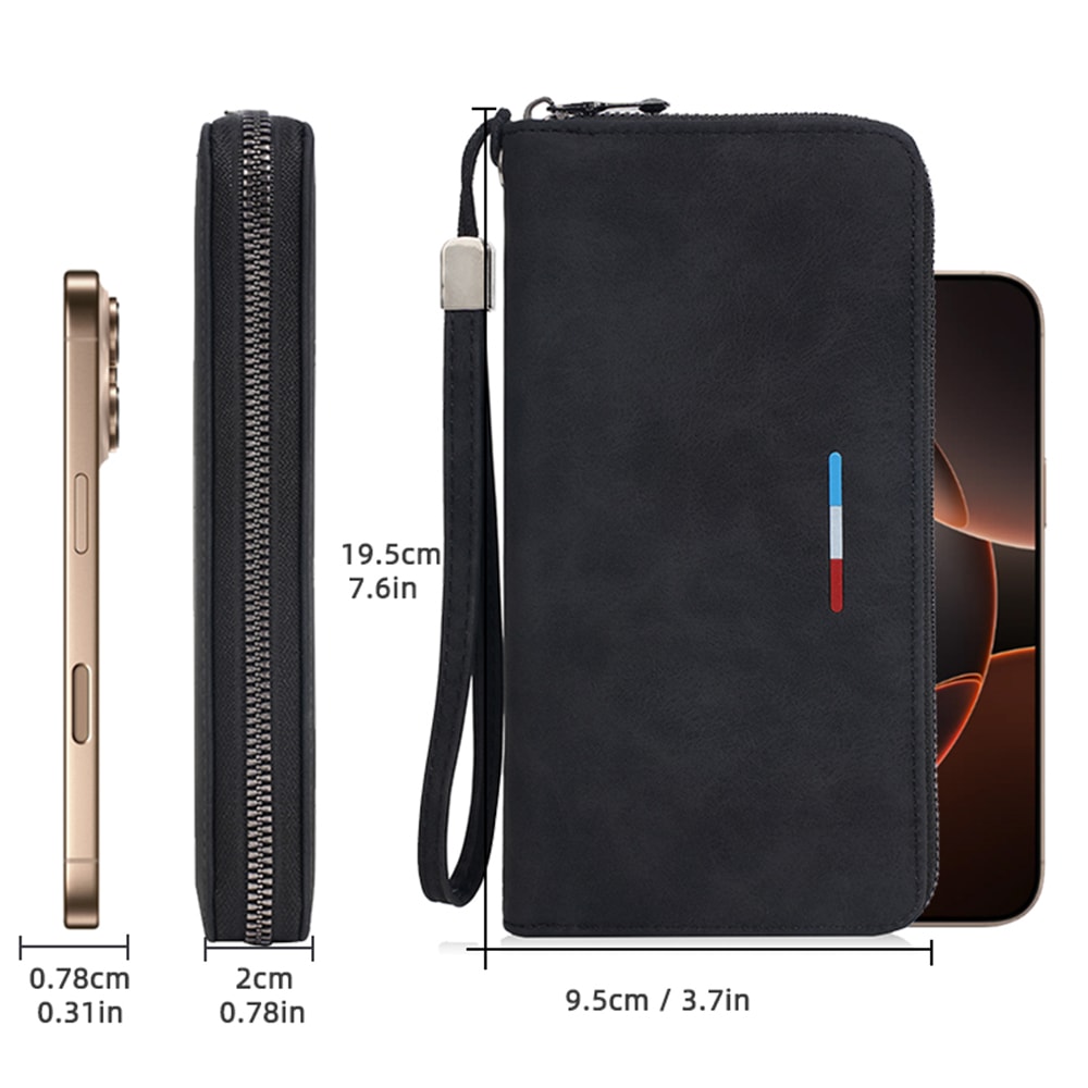 Premium Mens Long Wallet with Zipper Large Capacity Wallet & Multi Card Organizer