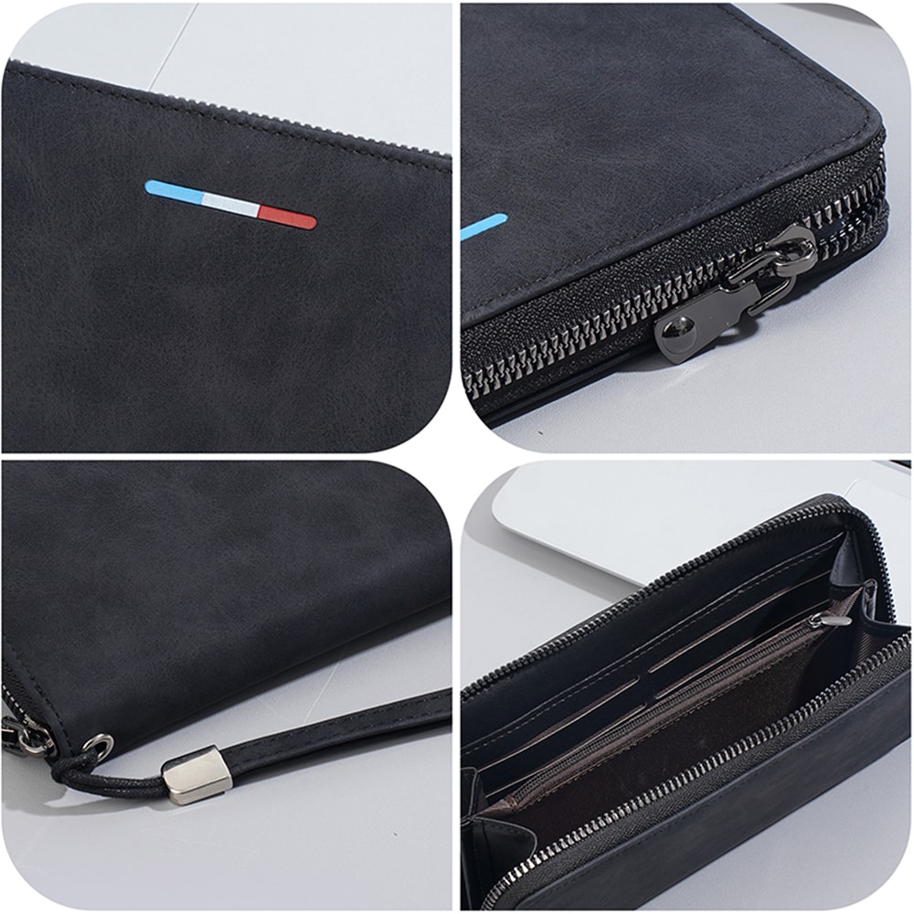 Premium Mens Long Wallet with Zipper Large Capacity Wallet & Multi Card Organizer