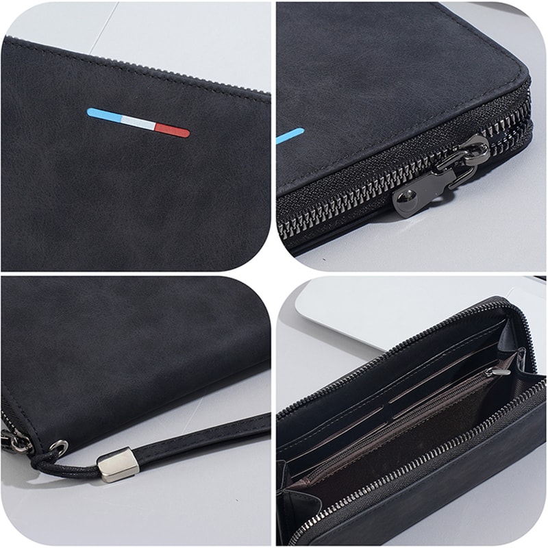 Premium Mens Long Wallet with Zipper Large Capacity Wallet & Multi Card Organizer
