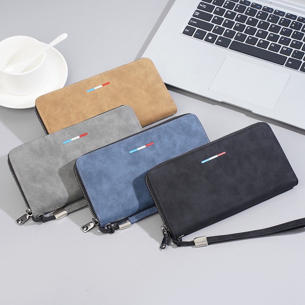 Premium Mens Long Wallet with Zipper Large Capacity Wallet & Multi Card Organizer
