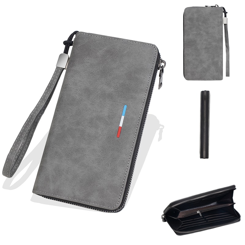 Premium Mens Long Wallet with Zipper Large Capacity Wallet & Multi Card Organizer