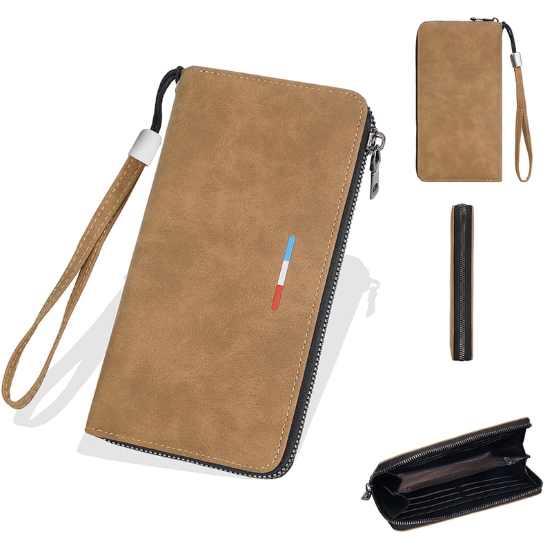 Premium Mens Long Wallet with Zipper Large Capacity Wallet & Multi Card Organizer