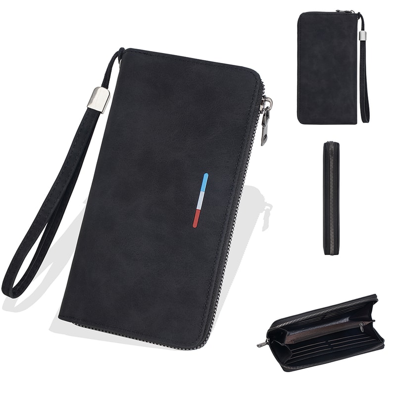 Premium Mens Long Wallet with Zipper Large Capacity Wallet & Multi Card Organizer
