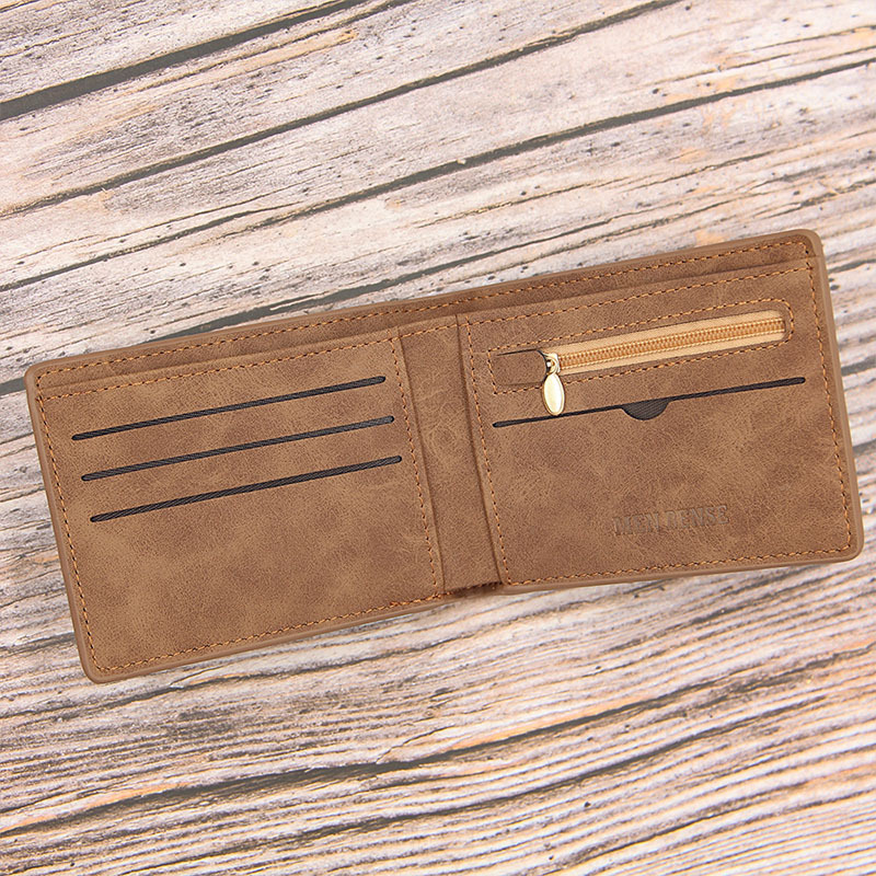 Premium Slim Wallet For Men PU Leather Card Holder With Zipper Coin Pocket 2