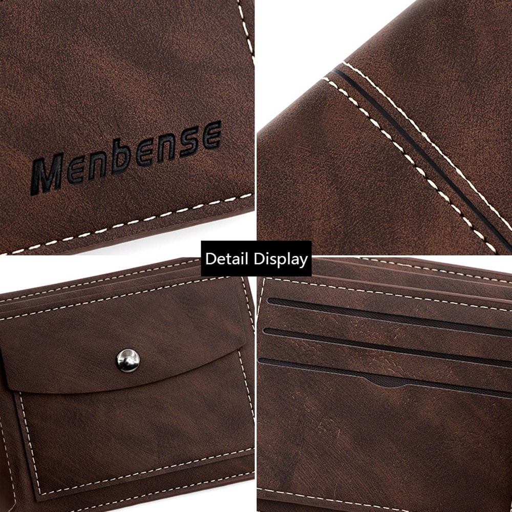 Premium Vintage Mens PU Leather Wallet With Coin Pocket Money Clip Slim Card Holder 1