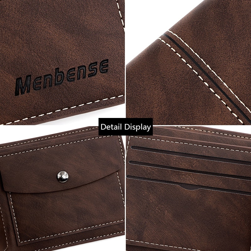 Premium Vintage Mens PU Leather Wallet With Coin Pocket Money Clip Slim Card Holder 1