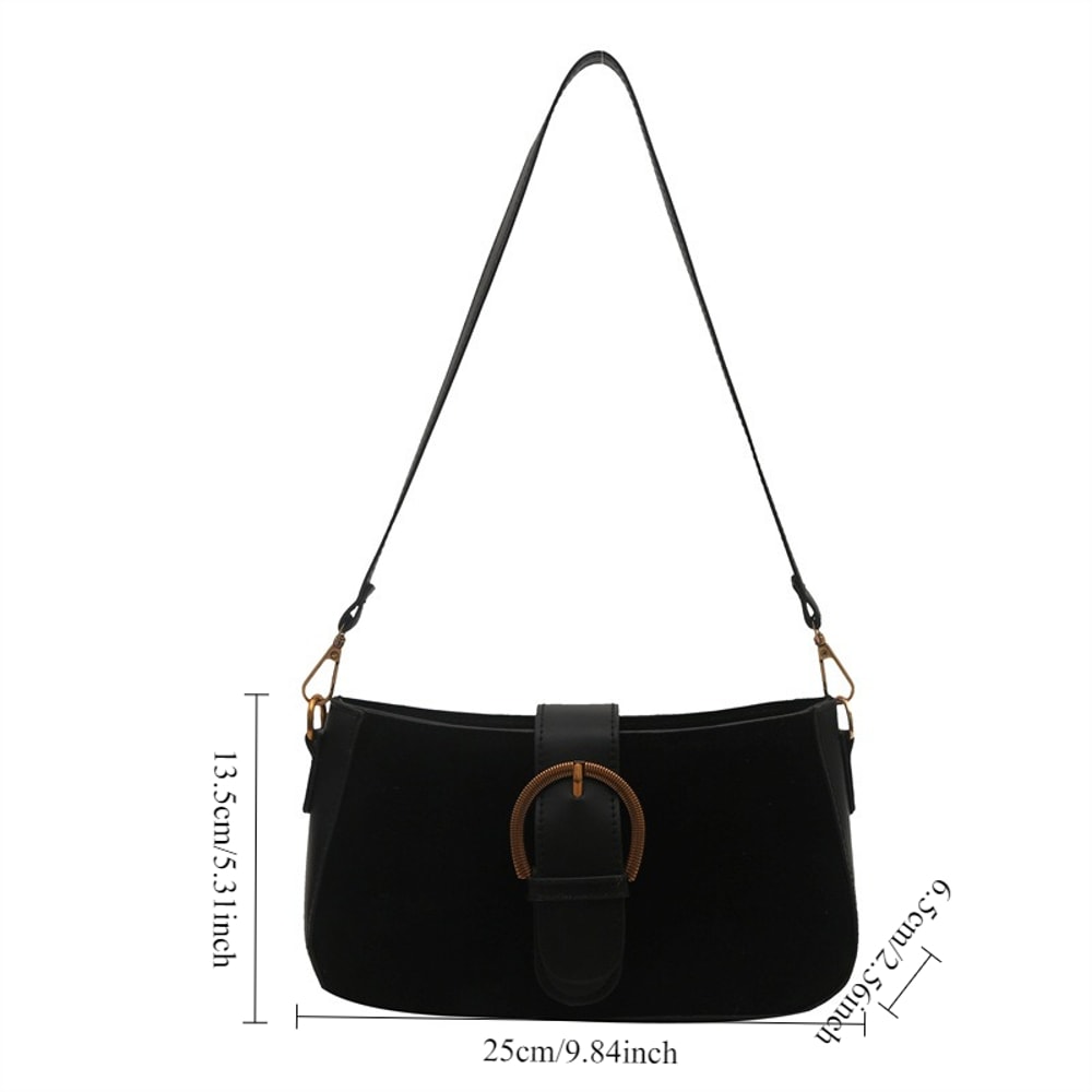 Feminine Faux Suede Shoulder Bag Chic Small Crossbody Bag For Everyday Style 4