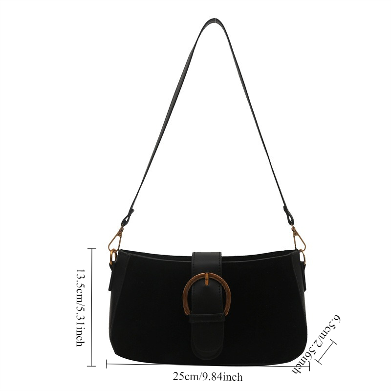 Feminine Faux Suede Shoulder Bag Chic Small Crossbody Bag For Everyday Style 4
