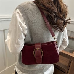 feminine faux suede shoulder bag chic small crossbody bag for everyday style