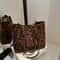 Vintage Leopard Print PU Tote Bag for Women