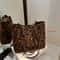 Vintage Leopard Print PU Tote Bag for Women