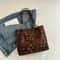Vintage Leopard Print PU Tote Bag for Women